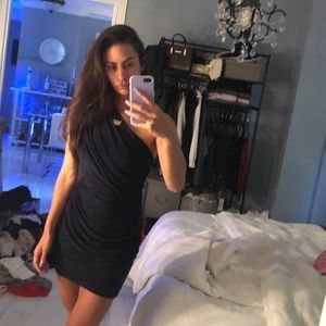 Navy blue one shoulder dress